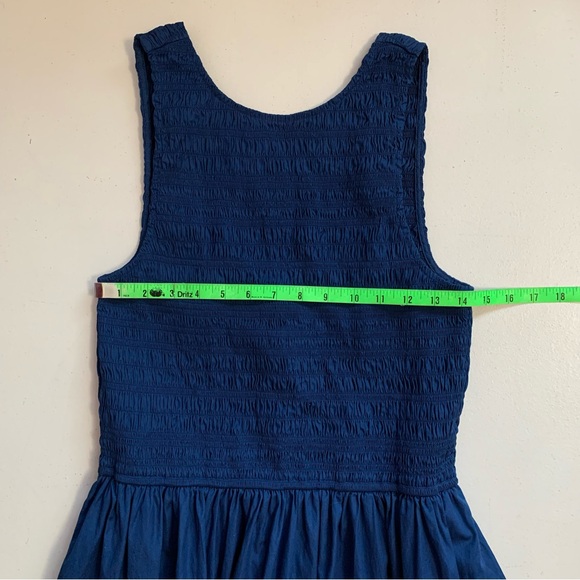 Madewell The Melody Scoopback Smocked Midi Dress in Blue Moon Size Medium NWT - Picture 14 of 17